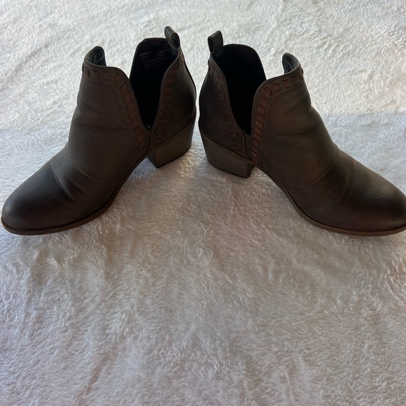 Sophia Taylor Shoes - Women’s Brown Ankle Booties with Low Block Heel